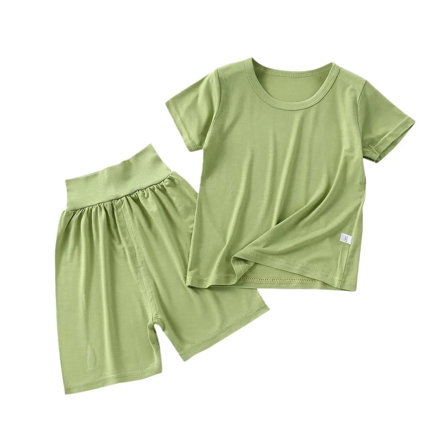 Children's Pajamas Modal Short-sleeved Suit Summer Pajamas Children's Clothing High Waist Belly Protection Home Clothes - M & M Global