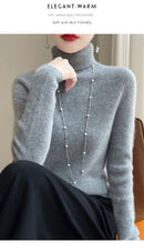 Autumn And Winter Knitted Pullover High-Neck Sweater, High-Elasticity, Fashionable And Comfortable Long-Sleeved Women's TopRY128