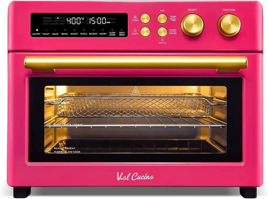 Limited Edition Happy Pink Infrared Heating Air Fryer Toaster Oven, Extra Large Countertop Convection Oven 10-in-1 Combo, 6-Slic - M & M Global