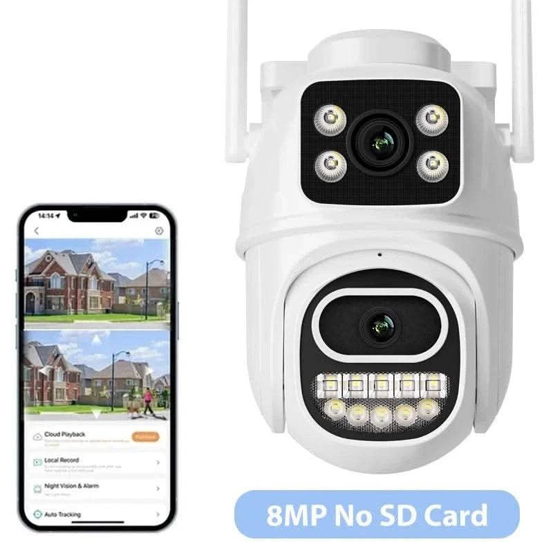 BESDER 6K 12MP Wifi Camera PTZ Dual Screen 8X Digital Zoom AI Auto Tracking Outdoor 8MP CCTV IP Camera Security Protection iCSee - M & M Global