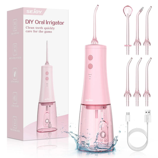 Sejoy CYQ-AOW06 Cordless Electric Water Flossers for Teeth 350ml Water Dental Flosser Portable Oral Irrigator Rechargeable - M & M Global