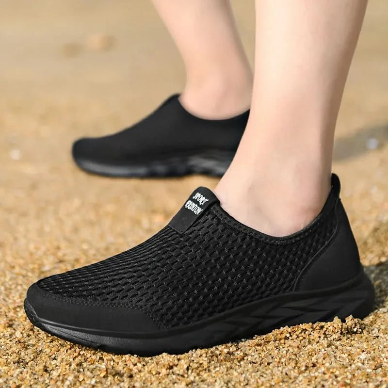 YRZL Men's Sneakers Breathable Mesh Men Casual Shoes Outdoor Non-Slip Big Size Loafers Walking Lightweight Male Tennis shoes - M & M Global