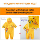 Children Rainwear And Rain Pants Sets Kids Boys Girls Waterproof Jumpsuit Hooded One-Piece Cartoon Dinosaur Waterproof Baby Suit - M & M Global