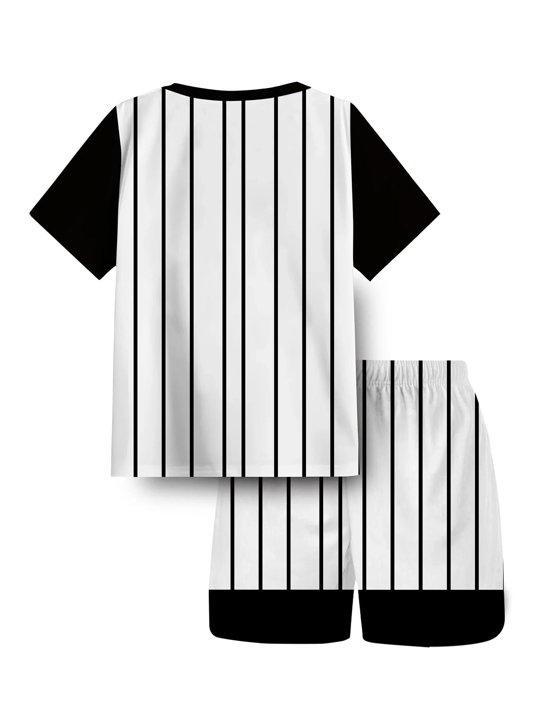 Summer 2025 new children's set for boys and girls, short sleeves and shorts, comfortable and breathable, 3d printed polyester fi - M & M Global