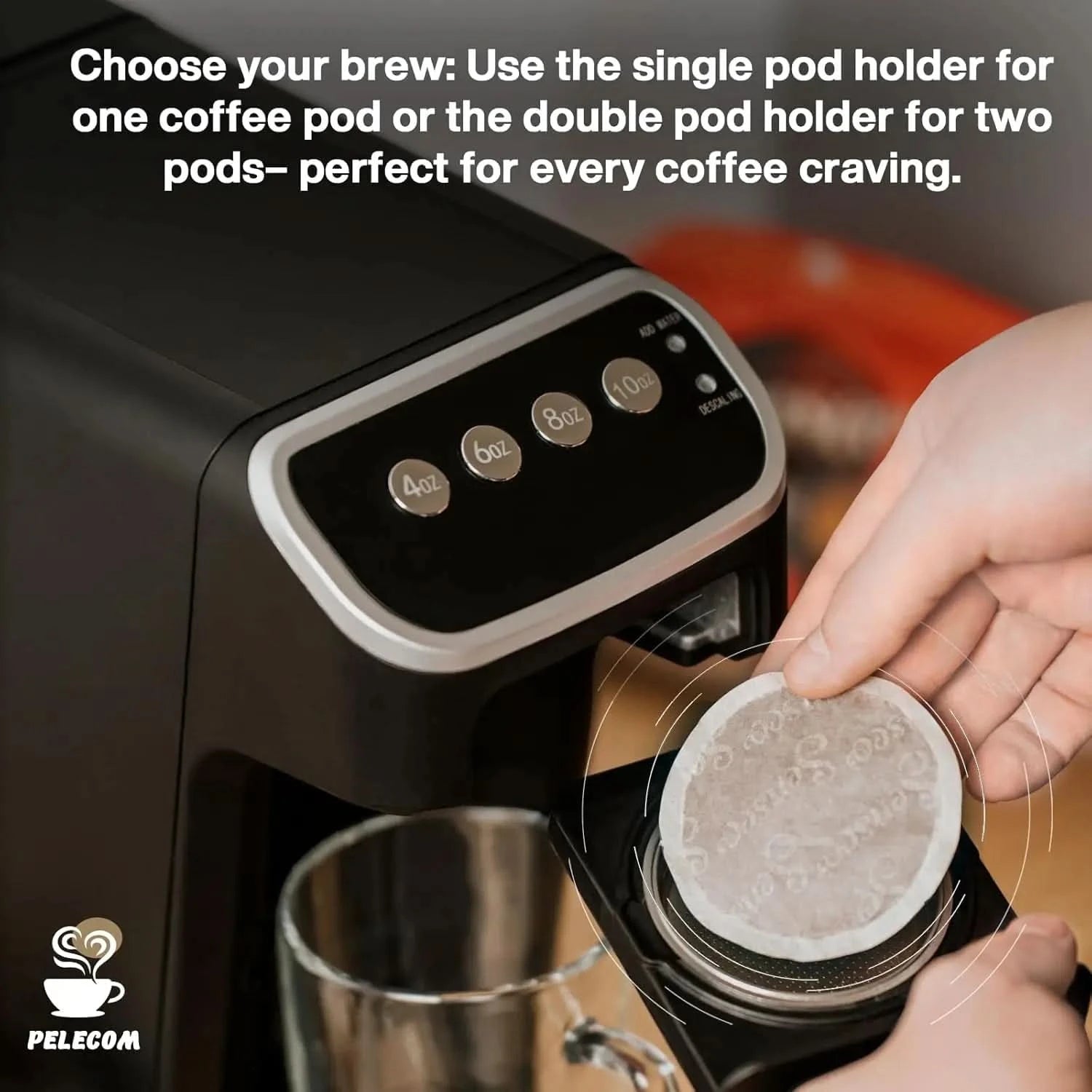 Coffee Machine Compatible with Senseo Pods, Fast Brewing Rich Flavor Extraction Space Saving Sleek Modern Barista Quality Taste, - M & M Global