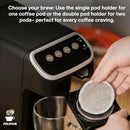 Coffee Machine Compatible with Senseo Pods, Fast Brewing Rich Flavor Extraction Space Saving Sleek Modern Barista Quality Taste, - M & M Global