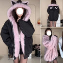 Y2K pilot double-sided jacket American hip-hop fashion antler street retro fur jacket men and women loose bulk jacket