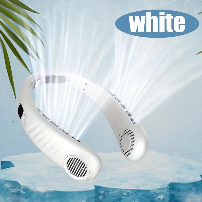 Summer Hot Deal Neck Fan 5-Level Speed Flexible Silicone Families/Travelers/Campers - Beach/Hiking/Outdoor Cooler Limited Offer - M & M Global