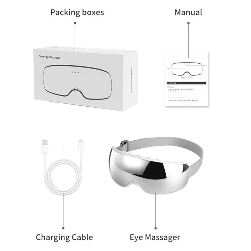 Eye Massager Acupoint Vibration Pulse Hot Compress Eye Care With Bluetooth Music Relieve Fatigue Visible Eye beauty instrument - M & M Global