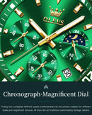 OLEVS 2870 Men's Watches Moon Phase Steel Calendar Chronograph Original Quartz Watch Big Rota Dial Luxury Sports Wristwatches