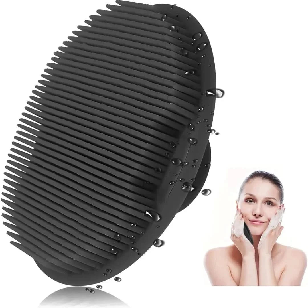 Soft Silicone Exfoliating Brush Cleanser Manual Body Cleansing Body Care Scrubber Shower Gentle Massage Silicone Face Bath Brush - M & M Global