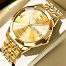 OLEVS Men's Watches Causal Fashion Original Quartz Watch for Man Waterproof Stainless Steel Luminous Date Week Trend Dress Reloj - M & M Global
