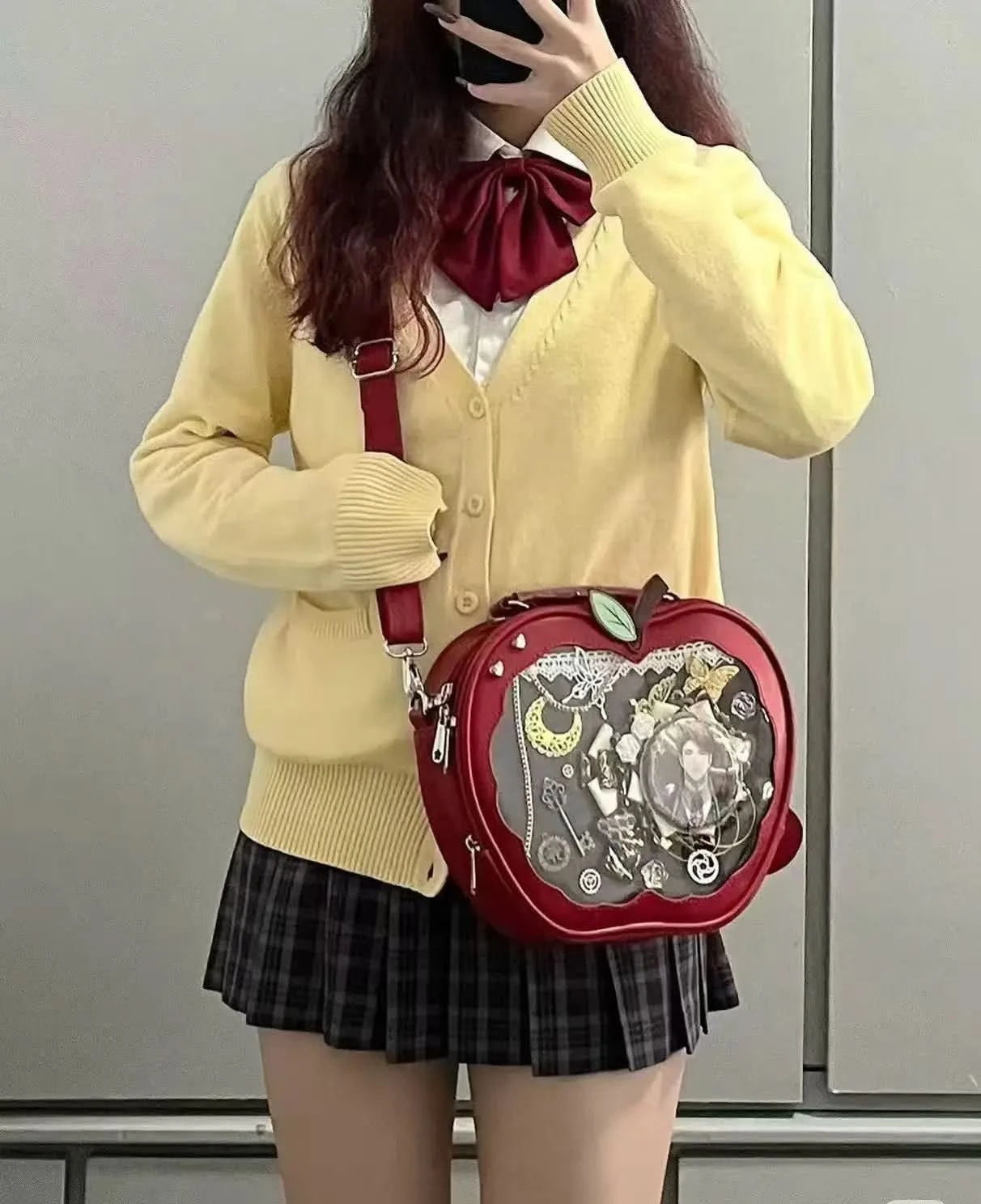 New Girl Harajuku Niche Design Apple Crossbody Bag Handbag Sweet Style Cute Ulzzang Ita Bag Y2K Backpack Preppy Style ItaBag - M & M Global