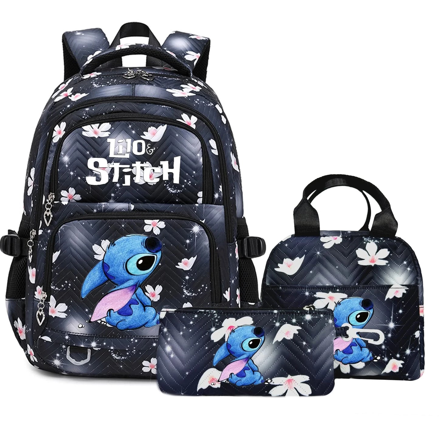 Lilo Stitch Large Capacity Backpack Daypack Lightweight Schoolbag Casual Travel Knapsack for Women Girls Pen Lunch Bags - M & M Global