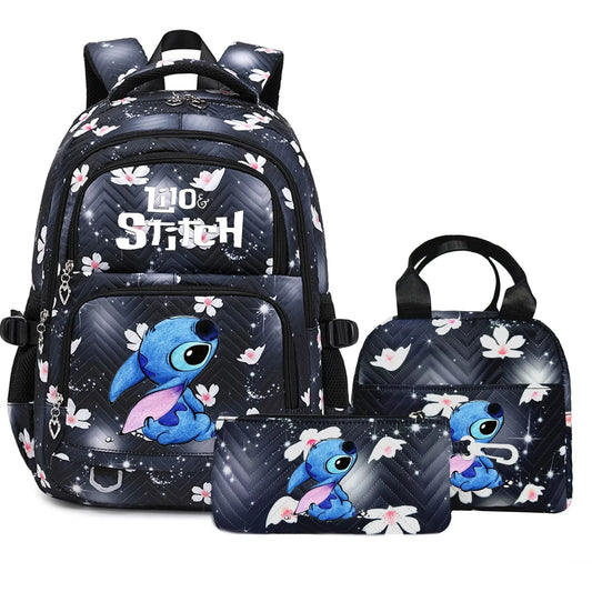 Lilo Stitch Large Capacity Backpack Daypack Lightweight Schoolbag Casual Travel Knapsack for Women Girls Pen Lunch Bags - M & M Global