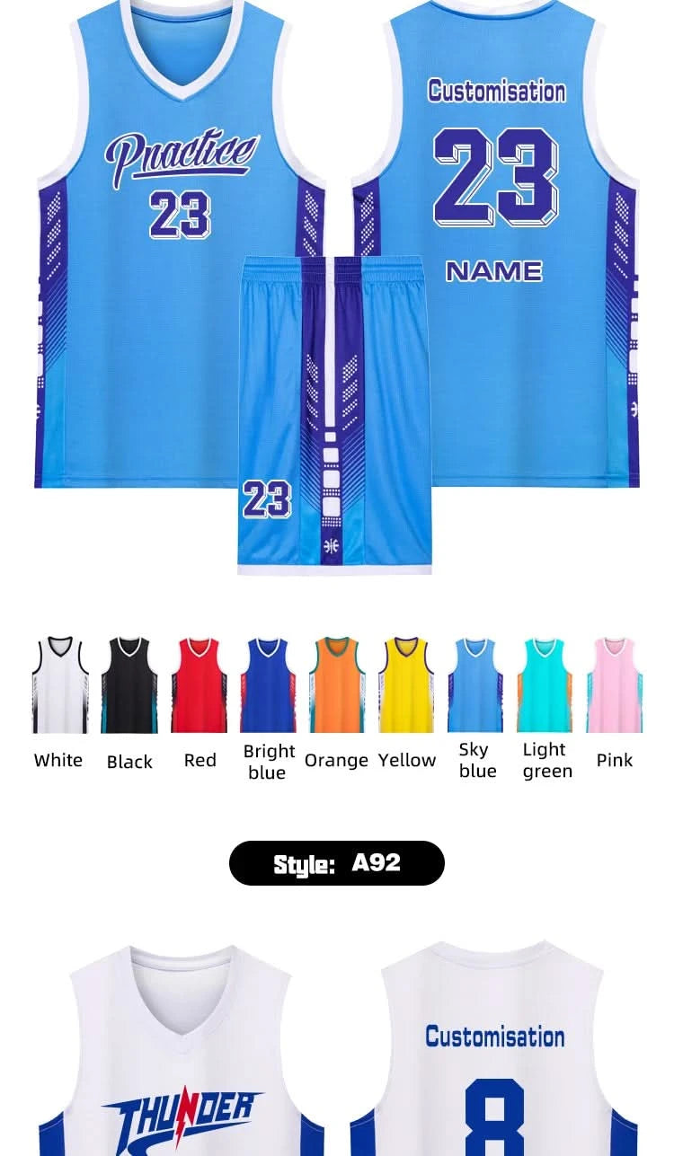 Kid Basketball Jersey Quick-drying Training Uniform Shirts Children Sportswear Kit Boys and Girls Tracksuit Sport Suit Clothes - M & M Global