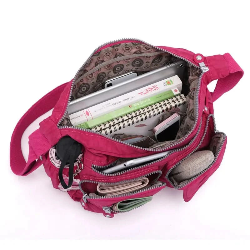 High Quality A4 Nylon Men Women Shoulder Messenger Bag Cross Body Purse Waterproof Lightweight Green Black Blue Purple Red M0938 - M & M Global
