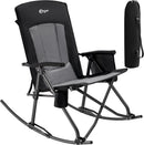 Oversized Folding Rocking Chair. Portable Outdoor Rocker. High Back, Hard Armrests. Carry Bag. Supports 400 lbs. Mesh Back.