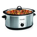 7 Quart Oval Manual Slow Cooker Stainless Steel for Large Families and Entertaining Events Durable and Versatile Cookware with