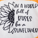 2pcs Girl Sunflower Printed Knitted round Neck Short Sleeved T-shirt Summer Thin Imitation Jeans Slim Fit Long Pants Set