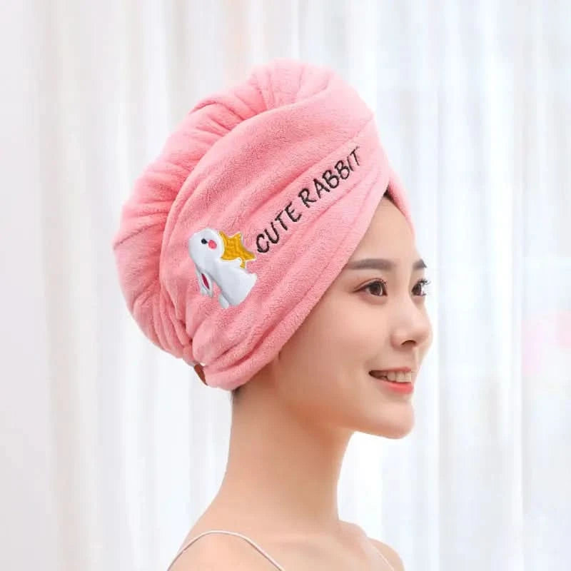 Women Hair Towel Microfiber Towel Bath Towels for Adults Home Terry Towels Bathroom Serviette De Douche Turban for Drying Hair - M & M Global
