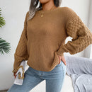 Women Casual Lantern Long Sleeve Knitted Pullovers and Sweaters Autumn Winter 2025