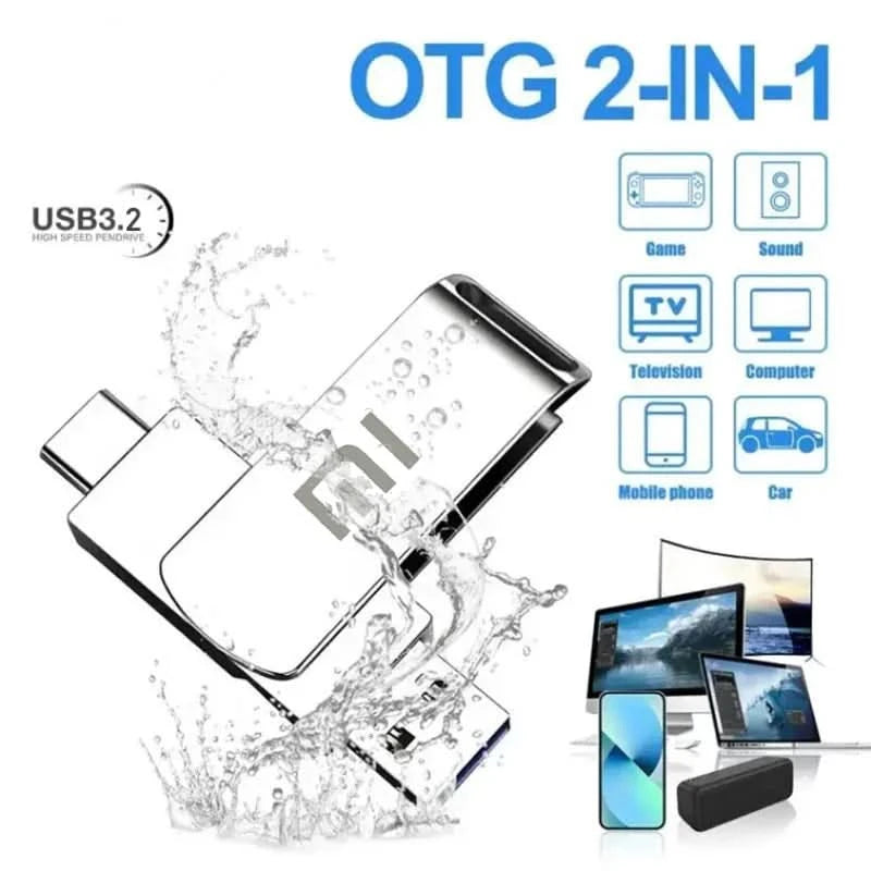 Xiaomi 16TB Flash Drive USB 3.2 Super High Speed Flash Drive Metal Transfer Mini U Disk Pen Drive Type C Memory Disk SSD U Drive - M & M Global