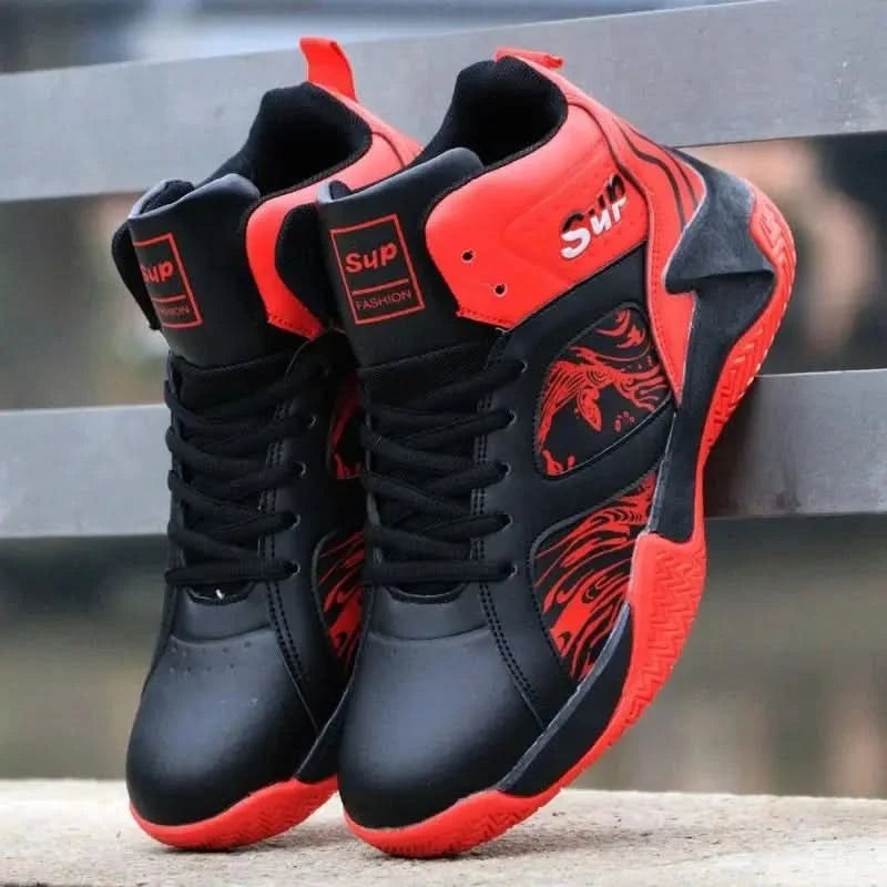 Men's Basketball Shoes Spring New High-Top Casual Shoes Leather Face Sports Shoes Boots 2024 New Imported War Boots - M & M Global