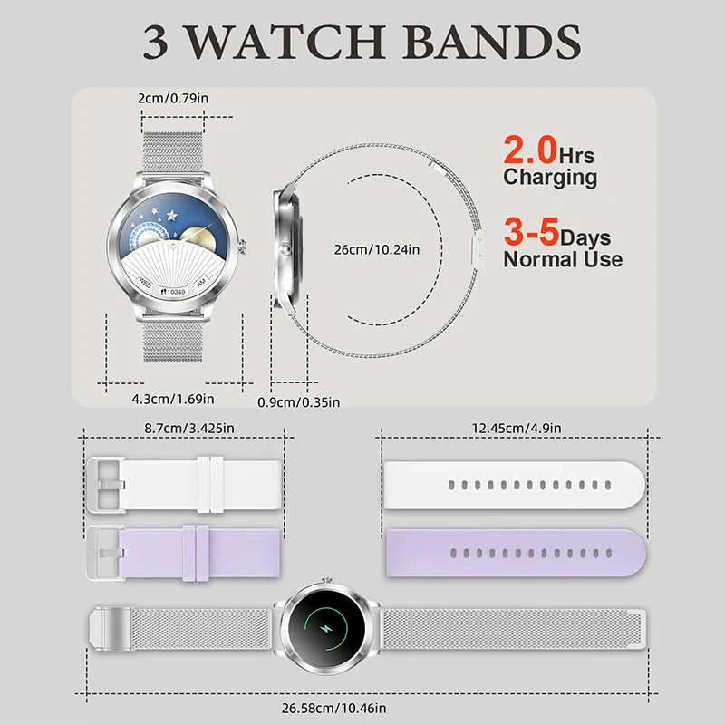 Smart Watch For women - Advanced Fitness Tracker with Wireless Call, Music Time Display, Step Counting, Calories Burned