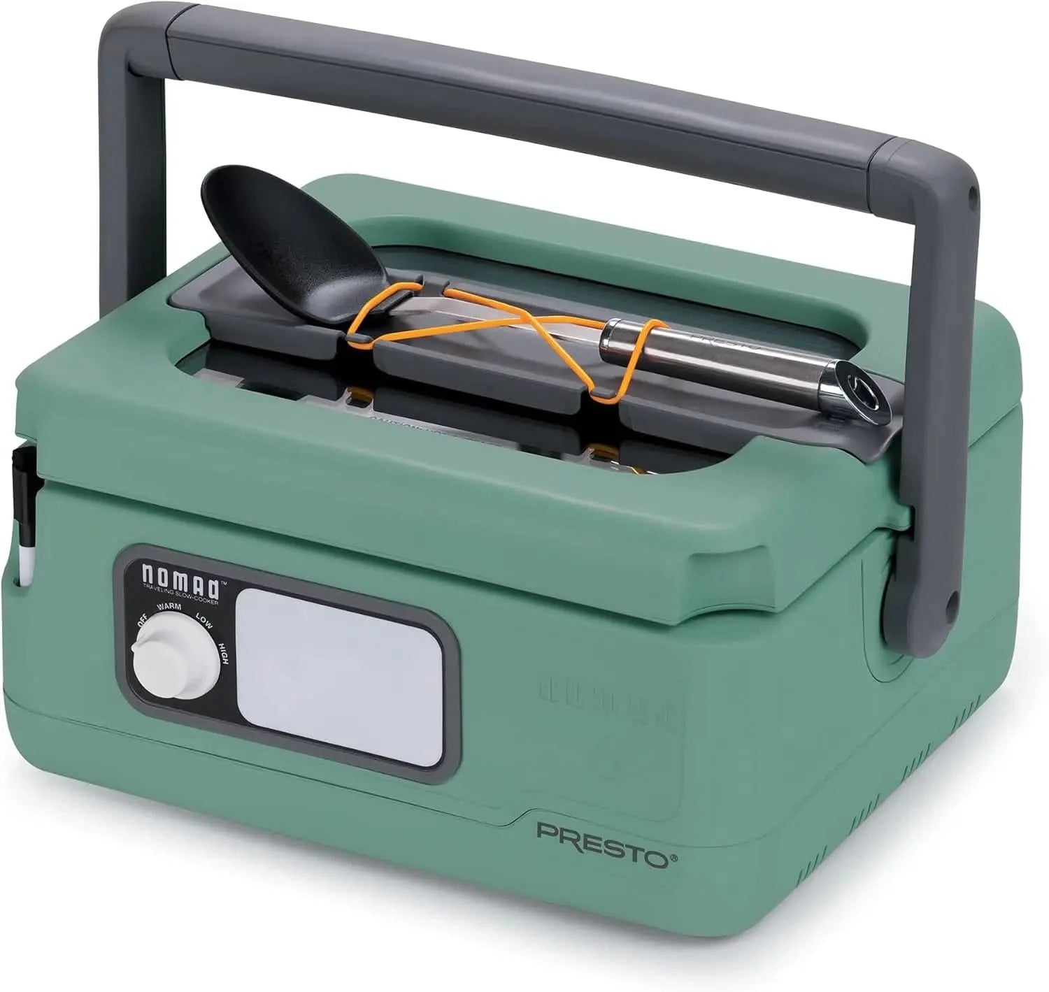 06016 6-Quart Nomad Traveling Slow Cooker, Locking Lid, Dry Erase Board, Green - M & M Global
