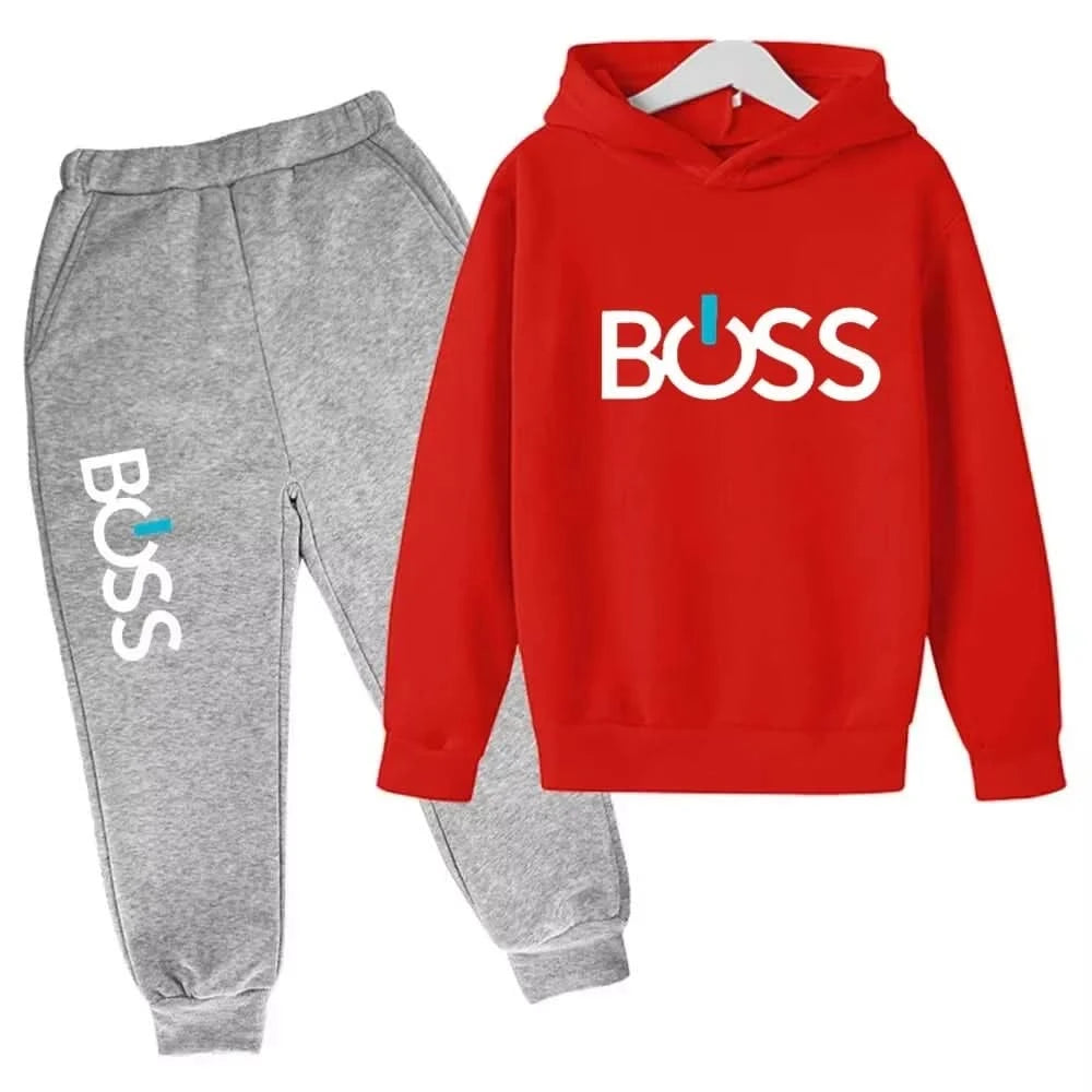 Streetwear New Spring And Autumn Children Hoodie Set Boys Girls Casual Long Sleeve Hoodie Tops+Pants Sportswear 2-14 Years Old - M & M Global