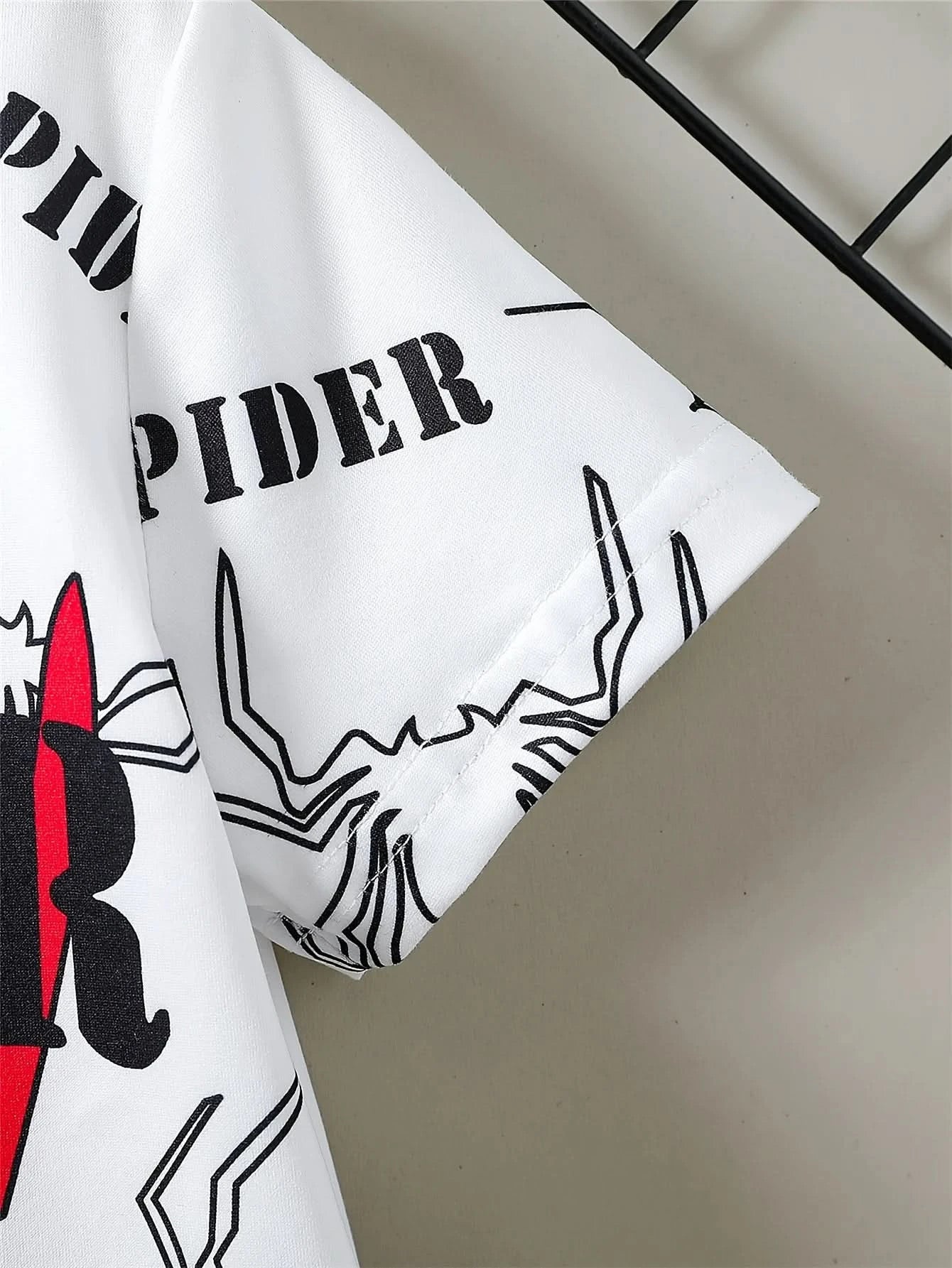 The 2025 summer new children's suit 3D digital printed spider children's summer top/shorts is suitable for boys and girls. It is - M & M Global