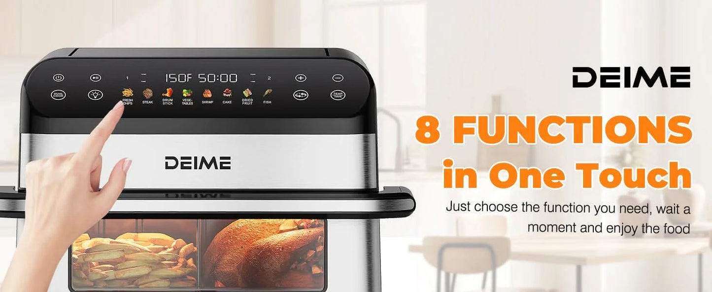 Air Fryer 10.6 QT Oilless 1800W Large Capacity Oven Air Fryers Healthy Cooker with 8 Preset, Large AirFryer for Families Visual - M & M Global