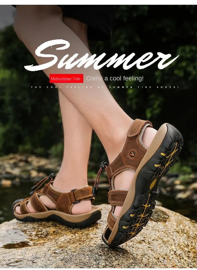 Outdoor Wading Summer Sandals For Men Anti Slip Cool Casual Shoes With Arch Support Plus Size 38-48 Beach Sandalias - M & M Global
