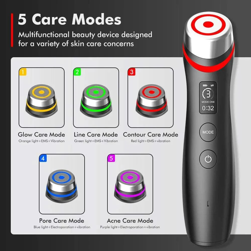 6 in 1 Age Booster Skin Care Facial Glow Booster Beauty Device Facial Skin Care Tools Anti Aging Microcurrent Lift Face Care - M & M Global