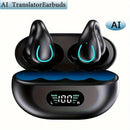 GREATWALL New AI Translation Earphones, Ear Clip High Definition Stereo Sound Quality Sports Fitness Wireless Earphones