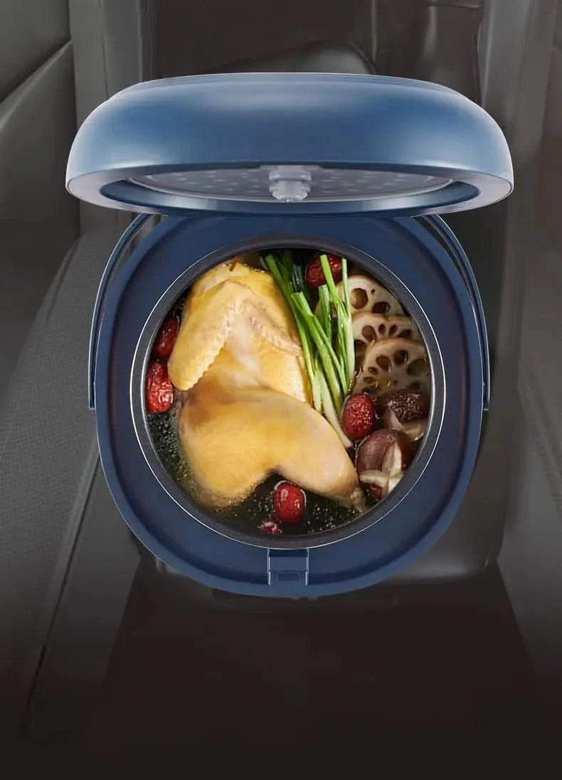 Mini Rice Cooker, 2L Portable Travel Rice Cooker For Car/Truck/Home, 12V/24V/110V Small Rice Cooker with Steam Tray(Blue) - M & M Global