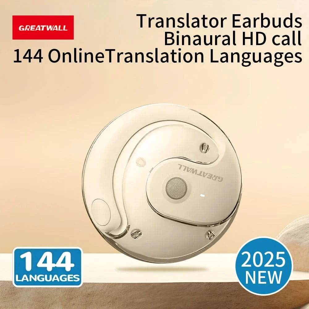 GREATWALL Hanging ear translation headphones, sports high fidelity stereo headphones, can translate 144 languages online
