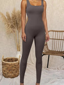 Women's Sleeveless Yoga Jumpsuit Exercise Ribbed Square Neck Vest High Waist  Fitness Sports One-piece Yoga Suit - M & M Global