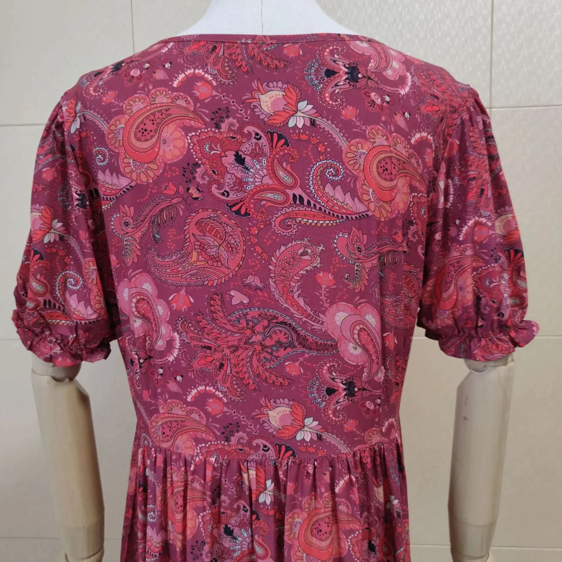 TEELYNN boho long dress Vintage 2023 floral print Chiffon three quarter sleeve v-neck summer Gypsy Hippie women dresses vestidos - M & M Global