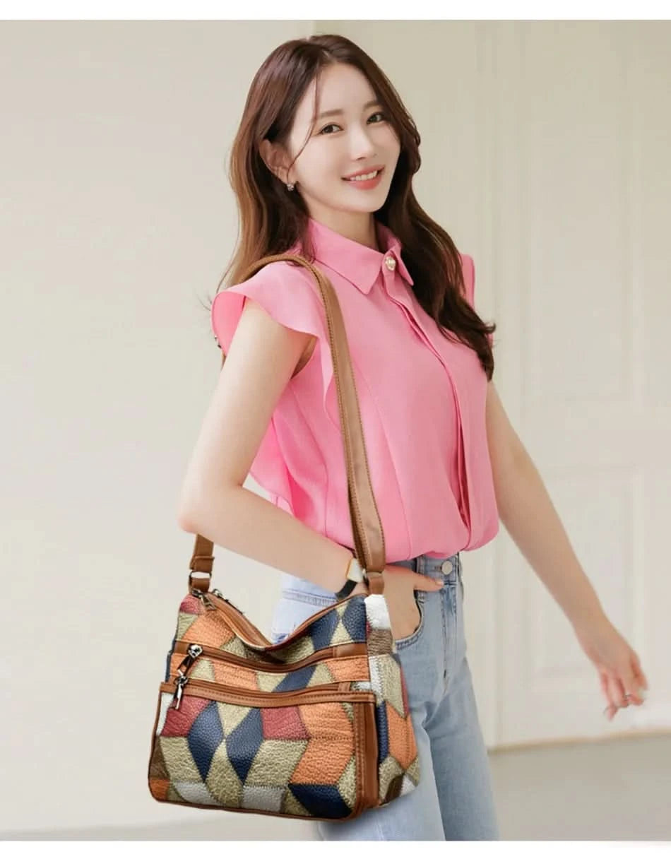 Soft Leather Purses and Handbags Casual Shoulder Crossbody Bags for Women 2024 Vintage Multi-pocket Ladies Messenger Bags Design - M & M Global