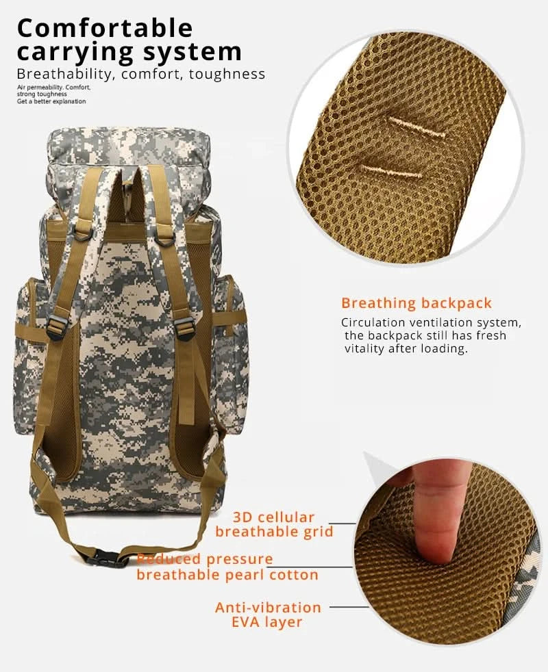 Rilibegan Men Travel Backpack Tactical Climbing Outdoor Hiking Camouflage Multifunctional Bag Men Backpack - M & M Global