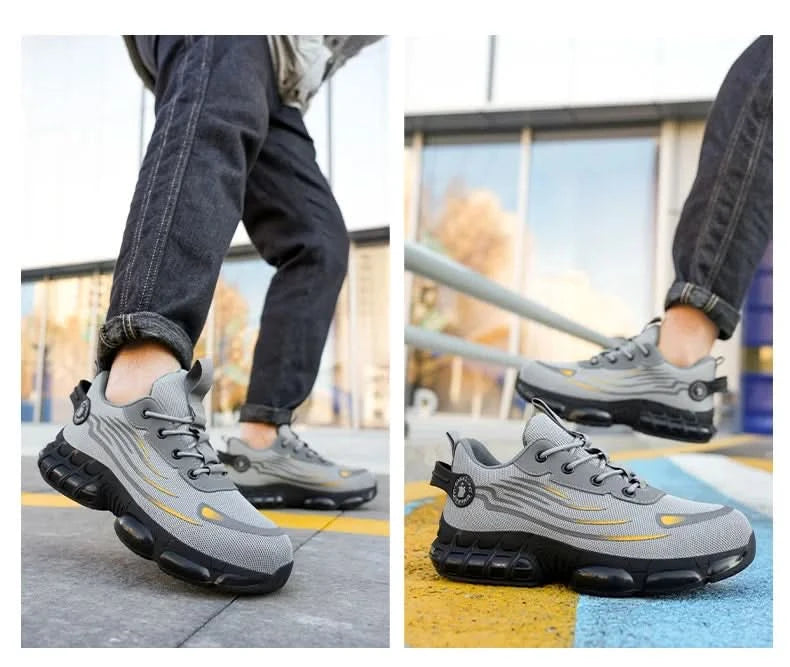 Lace-up breathable soft sole comfortable anti-smash anti-puncture men's casual labour insurance shoes