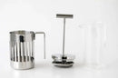 9094/8 - Design Press Filter Coffee Maker, 18/10 Stainless Steel, Mirror Polished and Glass, 8 Cups,Silver - M & M Global