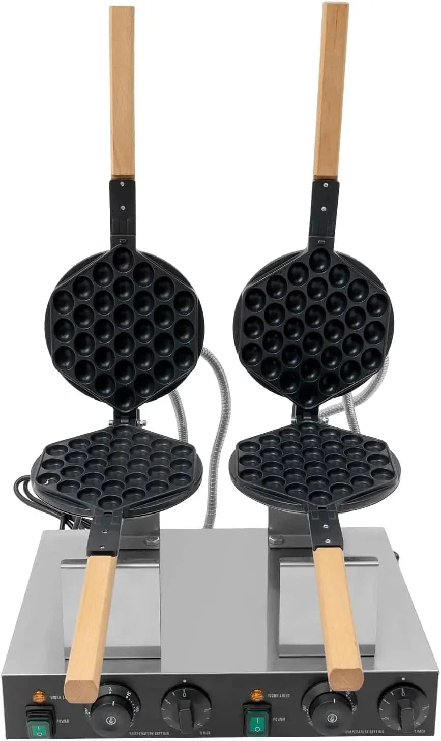 Double-head Honeycomb Egg Waffle Making Machine Non Stick Stainless Steel Pancake Maker Hong Kong Egg Waffle Maker For Restauran - M & M Global