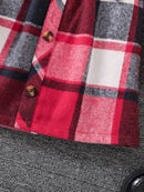 Girls’ 3-Piece Red Top, Plaid Skirt & Hat Set