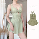 Women Hanging Neck Sweet Cute Swimwear Sexy One-piec Beach Wear Swim Suit Beach Dress Swimsuit High Waist Bathing Suit For Girls - M & M Global