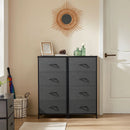 JHK Dresser For Bedroom With 4 Fabric Drawers Nightstand Wardrobe Steel Frame Closet For Clothes Storage Cabinet Of Furniture