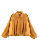 Women Green Suede Jacket 2026 New Spring Fashion Long Sleeve Zipper Oversize Bomber Jackets Chic Female Street Casual Coats ﻿