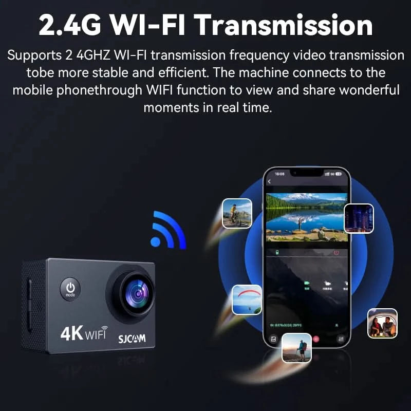 SJCAM SJ4000 Air Action Camera with 4K Video 30M Waterproof 2.4G WiFi Sports Camera Action Cam Sports Camera bicycle motorcycles - M & M Global